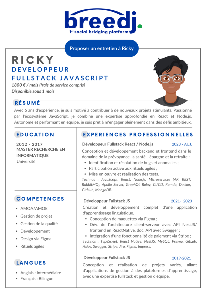 Developpeur FULLSTACK JAVASCRIPT - RICKY (2)