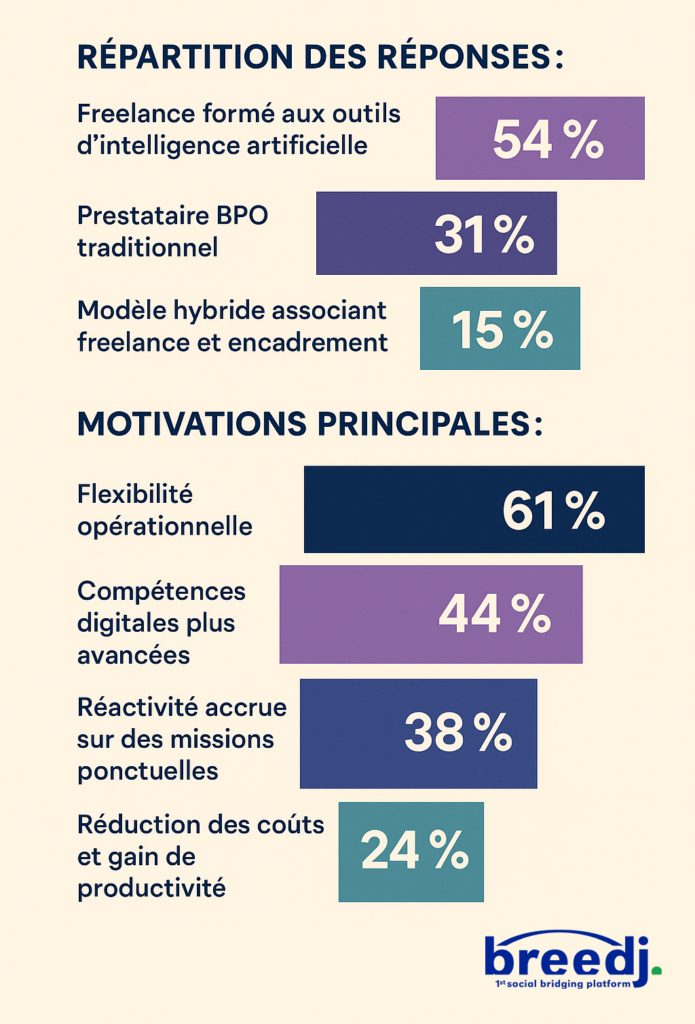 Étude exclusive IA et Outsourcing - Freelance augmente vs BPO traditionnel la nouvelle norme - Breedj
